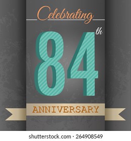 84th Anniversary poster / template design in retro style - Vector Background
