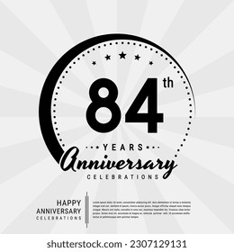84th year anniversary design template. vector template illustration