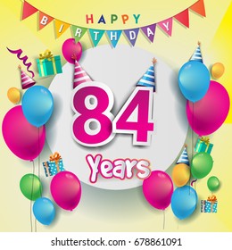 44th Years Anniversary Celebration Birthday Card Stock Vector (Royalty ...