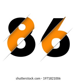 85 8 5 Number Logo Design with a Creative Cut and Black Circle Background. Creative logo design.