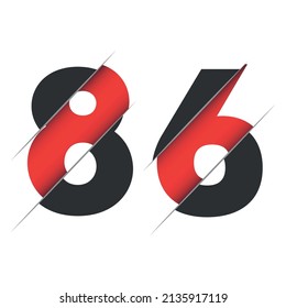 85 8 5 Number Logo Design with a Creative Cut and Black Circle Background. Creative logo design.