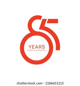 85, 85th Years Anniversary Logo, Vector Template Design element for birthday, invitation, wedding, jubilee and greeting card illustration.