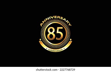 85 anniversary celebration. 85th anniversary celebration. 85 year anniversary celebration logo with black background.