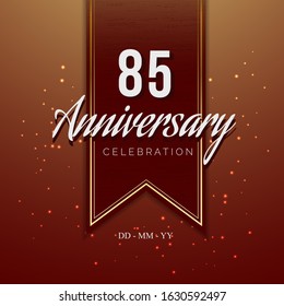 85 Anniversary celebration luxury design with wood motive background on the ribbon