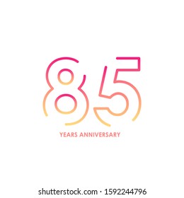 85 anniversary logotype with gradient colors for celebration purpose and special moment