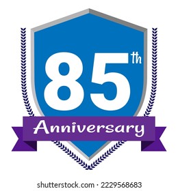 85 Anniversary. Anniversary sign collection isolated on white background. Vector Illustration EPS 10 File.