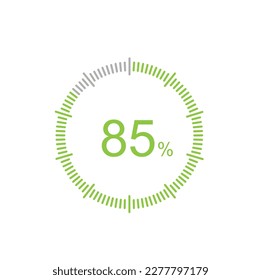 85% circle percentage diagrams, 85 Percentage ready to use for web design, infographic or business.