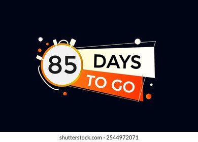 Noch 85 Tage, Icon, Stile, Timer, Countdown, Uhr, Zeit, Hintergrund, Vorlage, noch 85 Tage, Countdown, Aufkleber, Linkes Banner, Geschäft, Verkauf, Label-Button
