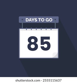 85 Days Left Countdown for sales promotion. 85 days left to go Promotional sales banner