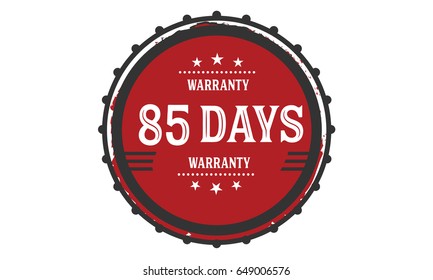 85 days warranty icon vector vintage grunge guarantee