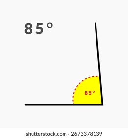 85 degree angle icon in mathematics