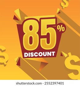 85% Discount Offer Design for Sales and Promotions