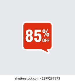 85 discount, Sales Vector badges for Labels, , Stickers, Banners, Tags, Web Stickers, New offer. Discount origami sign banner 