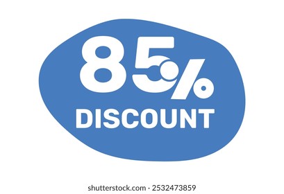 85% discount ticket icon template vector flat design