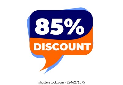 85% Disocunt. Sale discount icons. Special offer price signs. 