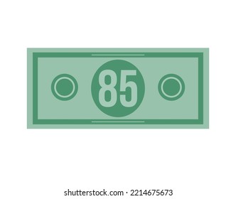 85 dollar vector illustration isolated in white background. Dollar price for sales and promotion svg