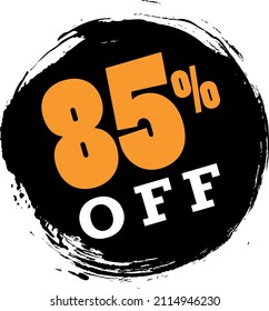 85% eighty five percent off tag label sale black friday circular black brushstroke