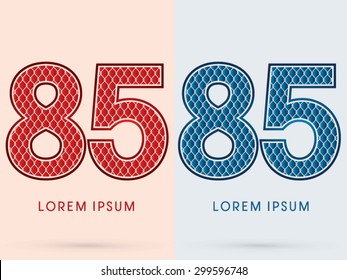 85 ,Font , Concept  Hot and Cool , Wire Mesh, steel, net, graphic vector.