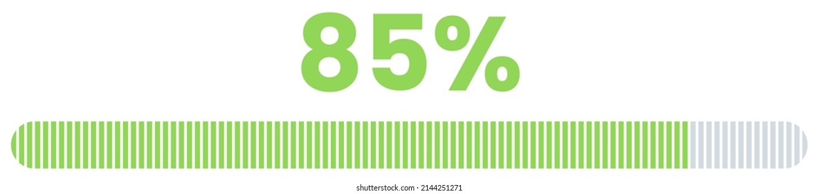 85% Loading. 85% progress bar Infographics vector, 85 Percentage ready to use for web design ux-ui