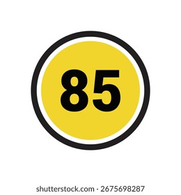Icono de número 85 Vector de diseño de contorno símbolo o ilustración