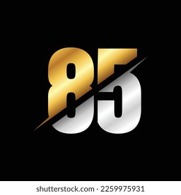 85 Number Luxury Logo Design Template Inspiration, Vector Illustration.