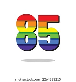 85 Number Rainbow Color Logo Design Template Inspiration, Vector Illustration.