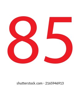 85 NUMBER SIMPLE CLIP ART VECTOR ILLUSTRATION