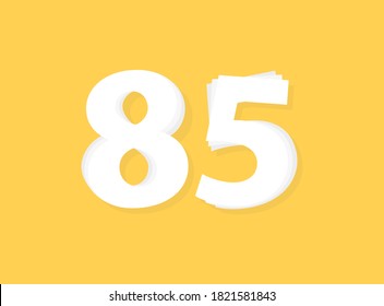 85 Number vector, modern layers design font. Eps10 illustration             