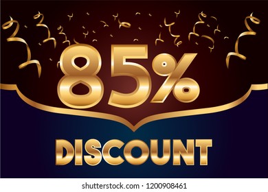 85% off discount promotion sale,  sale promo marketing.