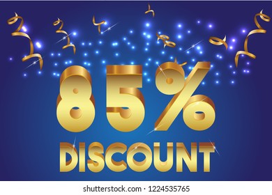 85% off discount promotion sale,  sale promo marketing.