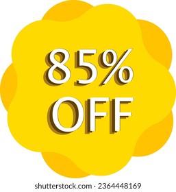 85% Off Discount Yellow Vector and Illustration Art in White Background