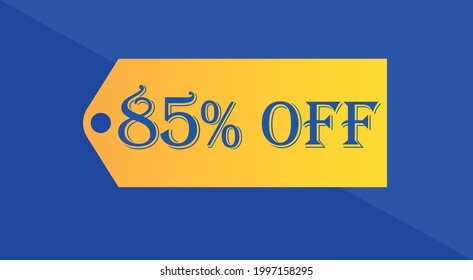 85% off orange and blue discount coupon for special offers on discounts and promotions.