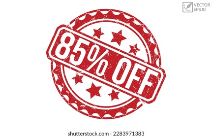 85% OFF Red grunge Stamp vector design.