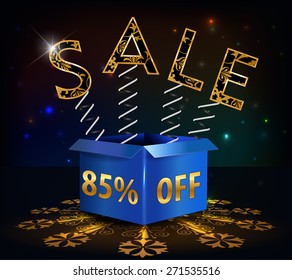 85% off, 85 sale discount hot sale with special offer spring and box - vector EPS10