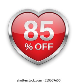 85% off silver badge, vector