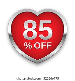 85% off silver badge, vector