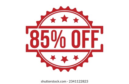85% Off stamp red rubber stamp on white background. 85% Off stamp sign. 85% Off stamp.