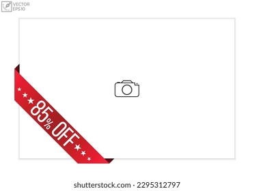 85% de descuento en el diseño de la cinta de la bandera del vector