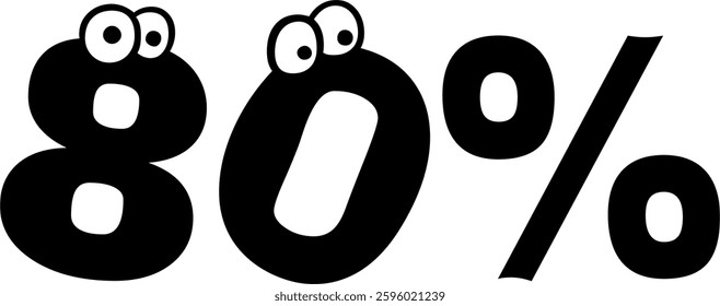 85 Percent Discount Offer Number Typography Style A0948