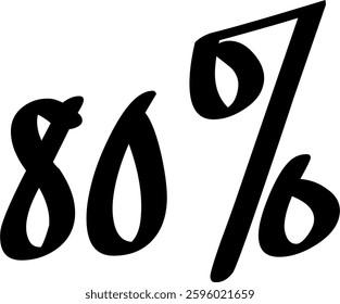 85 Percent Discount Offer Number Typography Style A0720