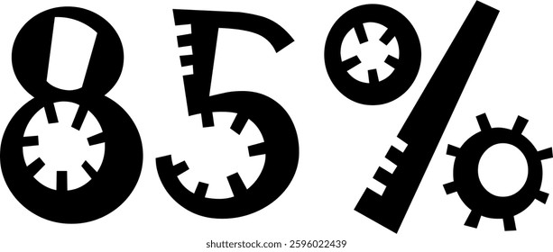 85 Percent Discount Offer Number Typography Style A0473