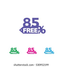 85 percent free sell vector icon, free shopping icon