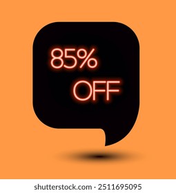 85 percent Off. Discount creative composition. 3d mega sale 85% symbol with decorative objects. Sale banner and poster. Vector illustration