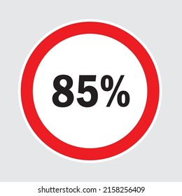 85 Percent off  on gray Background, Special Offer 85% Discount Tag, Sale Up to 85 Percent Off,big offer, Sale, Special Offer Label, Sticker, Tag, Banner, Advertising, offer Icon