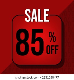 85 percent off - Red banner for promotions and offers
