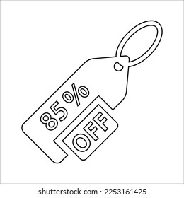85 Percent offer. Discount Eighty Five Percent Symbol