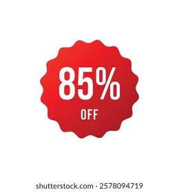 85 percent Sticker Discount Banner Vector Template