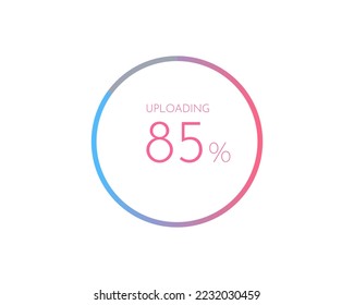 85 % Upload, Kuchendiagramm für Ihre Dokumente, Berichte, 85 % Kreisdiagramme für Infografiken