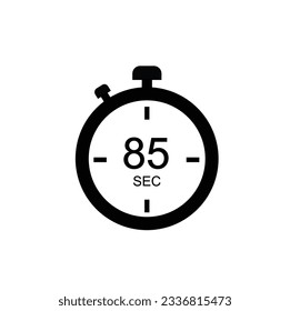 85 Seconds timer icon, 85 sec digital timer. Clock and watch, timer, countdown.