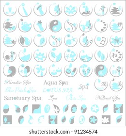 85 Spa & wellness graphic design elements for icons. (Part 1)